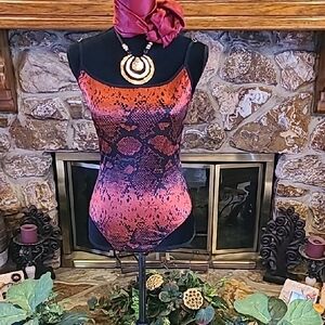 Free People Intimates NWOT Chic Snake Print Thong Bodysuit Size: M